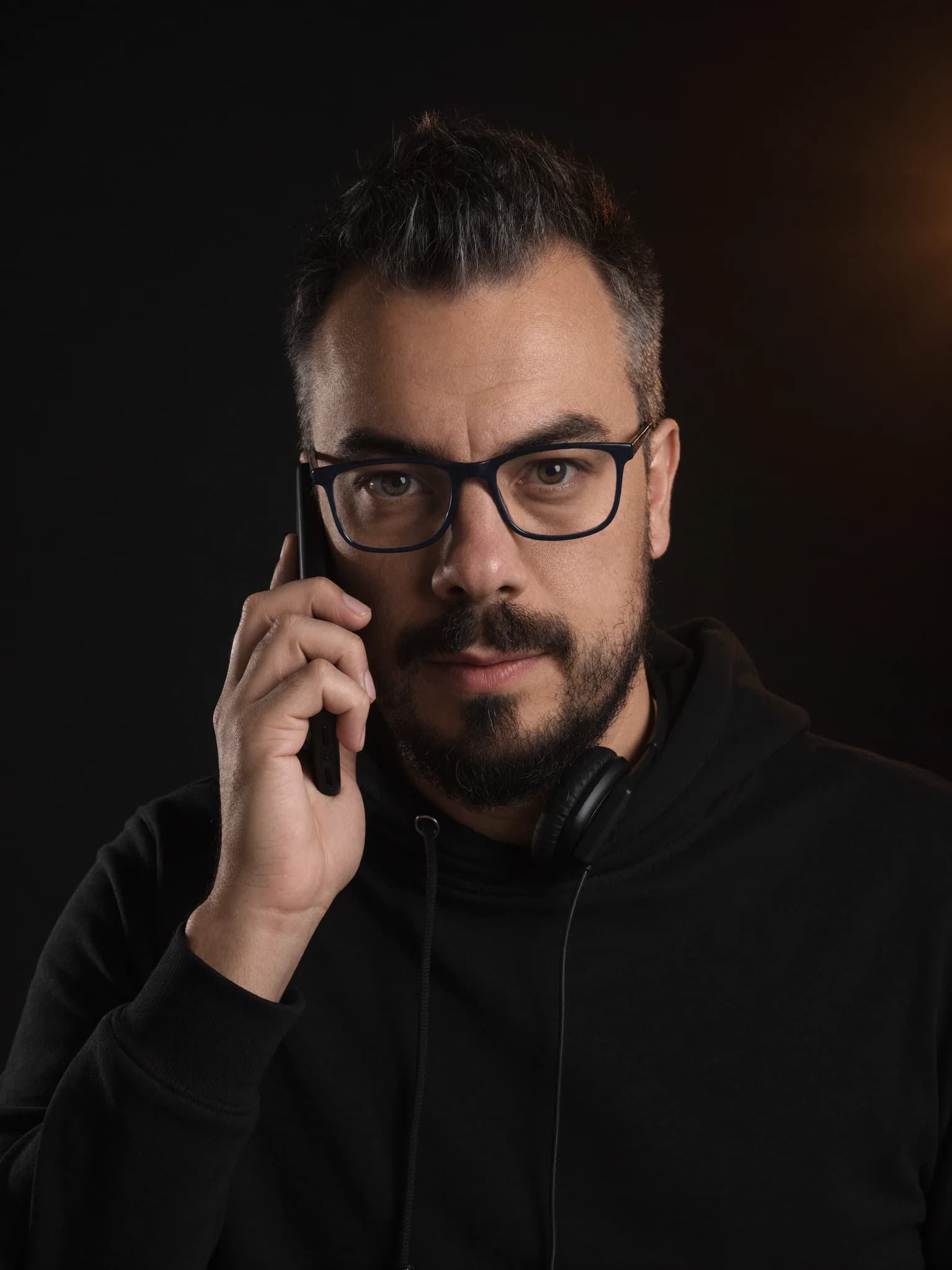 Sönke Berger am Telefon mit Headset — Notfall-Service für Onlineshops, Soforthilfe bei Shop-Ausfällen